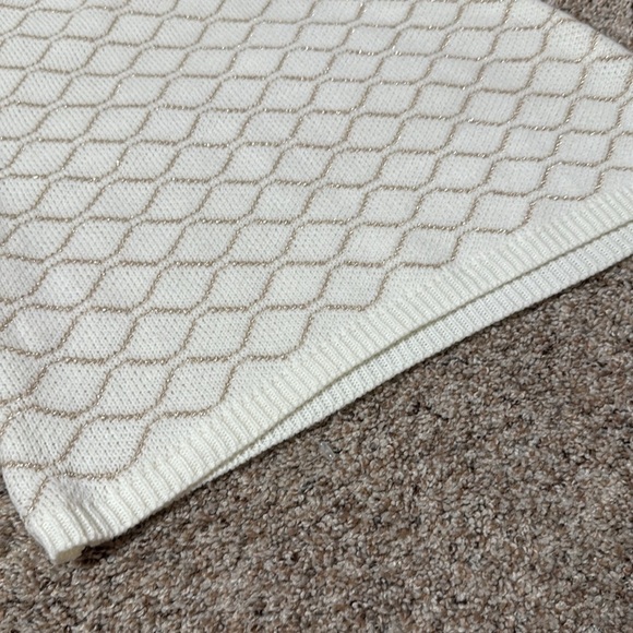 NWT Gorgeous And Elegant Cream Knit Maxi Dress With Rose Gold Metallic Thread - Picture 6 of 6